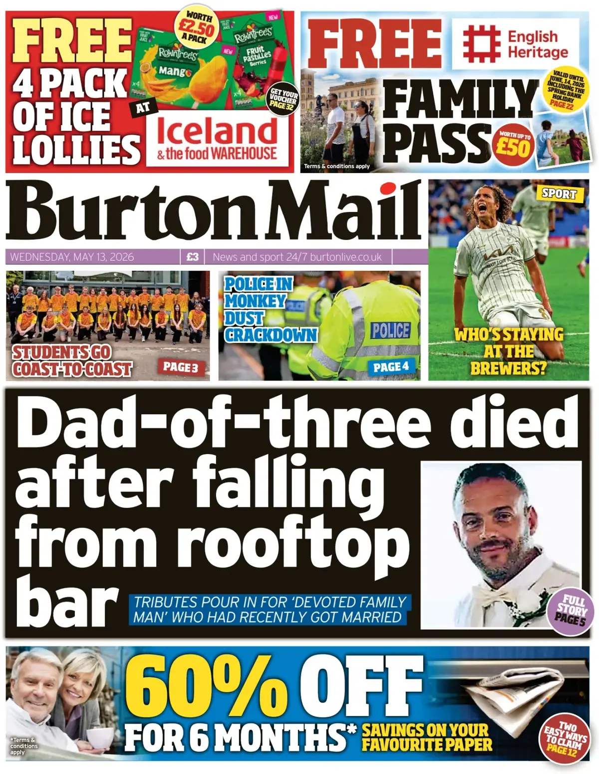 Front Page Burton Mail 13/05/2026