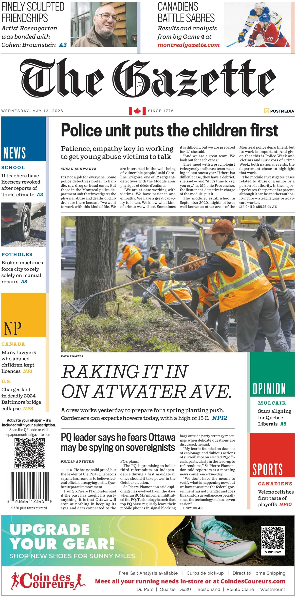 Front Page The Gazette (Montreal) 13/05/2026