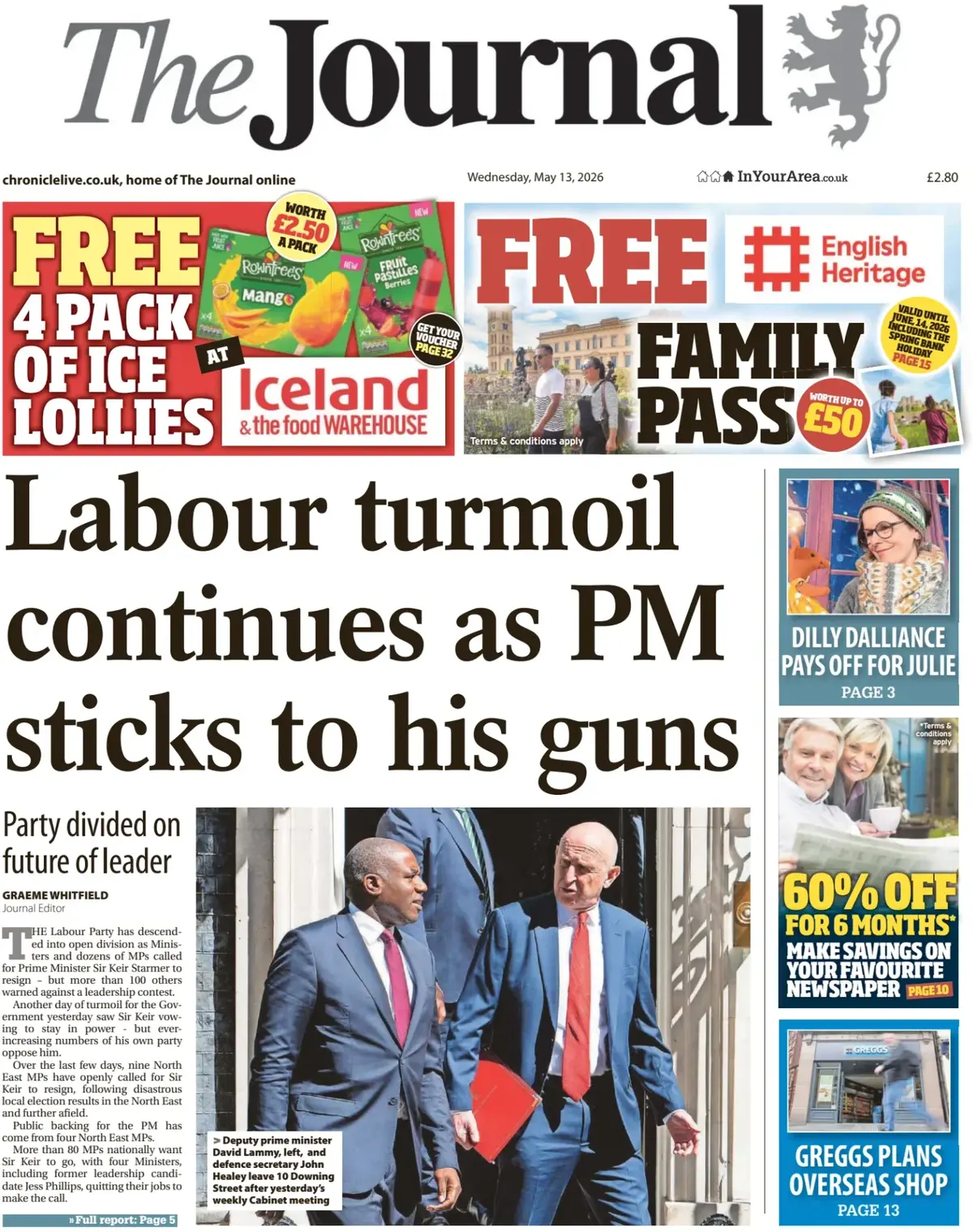 Front Page The Journal | Newcastle 13/05/2026