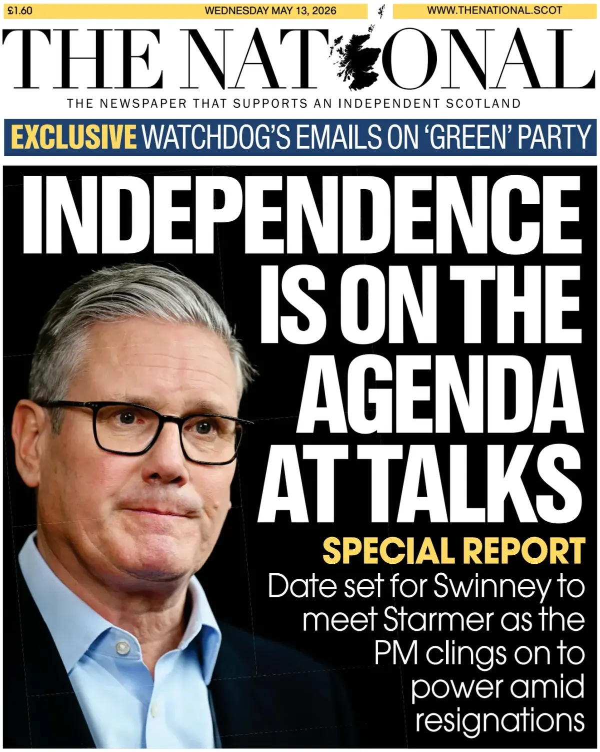 Front Page The National | Scotland 13/05/2026