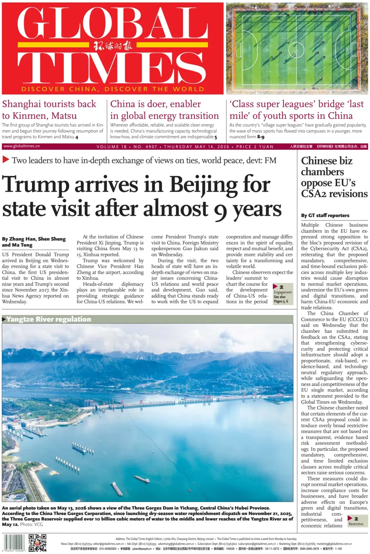 Front Page Global Times 14/05/2026