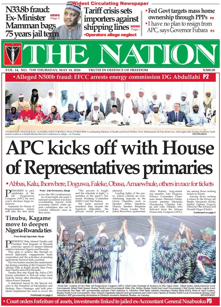 Front Page The Nation (Nigeria) 14/05/2026