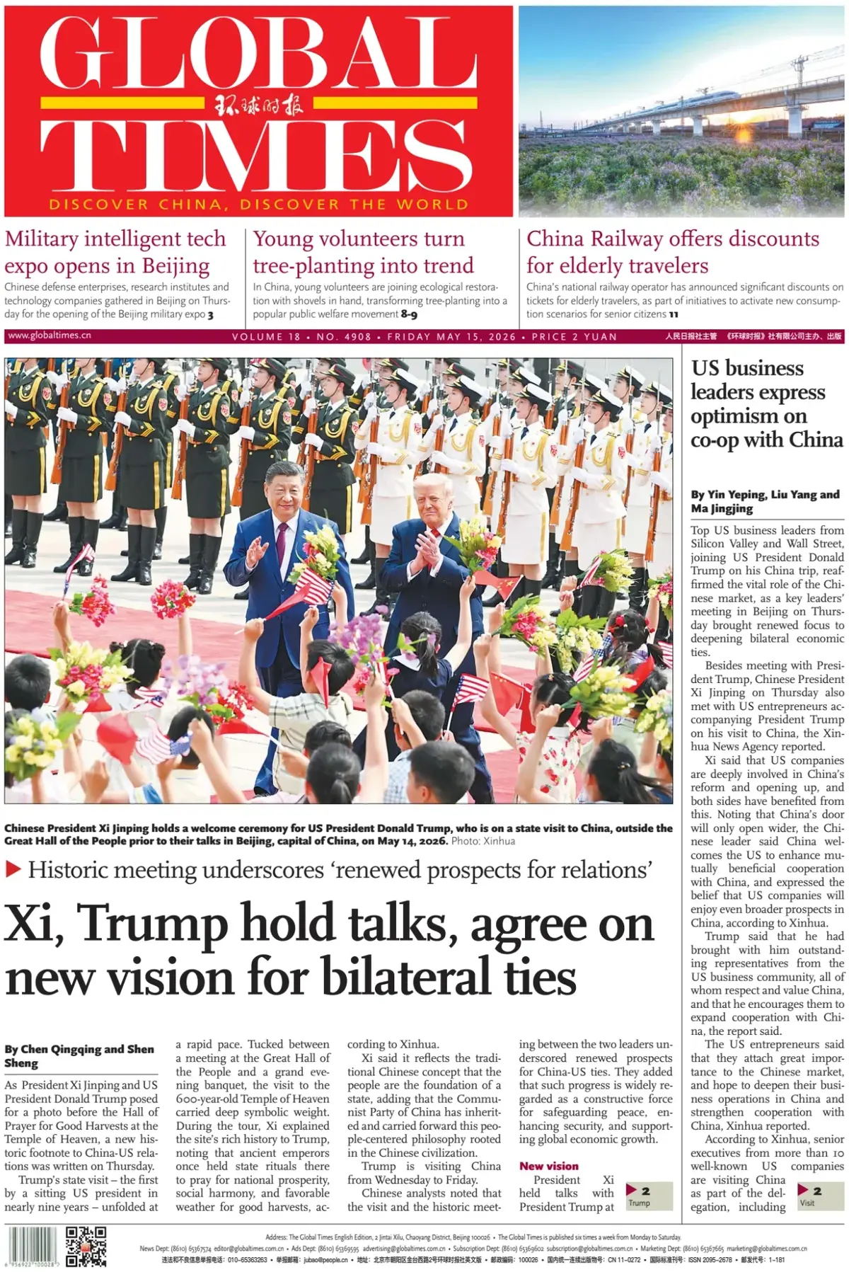 Front Page Global Times 15/05/2026