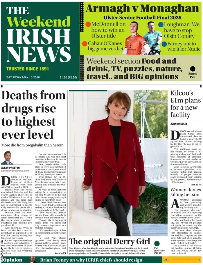 Front Page The Irish News 17/05/2026