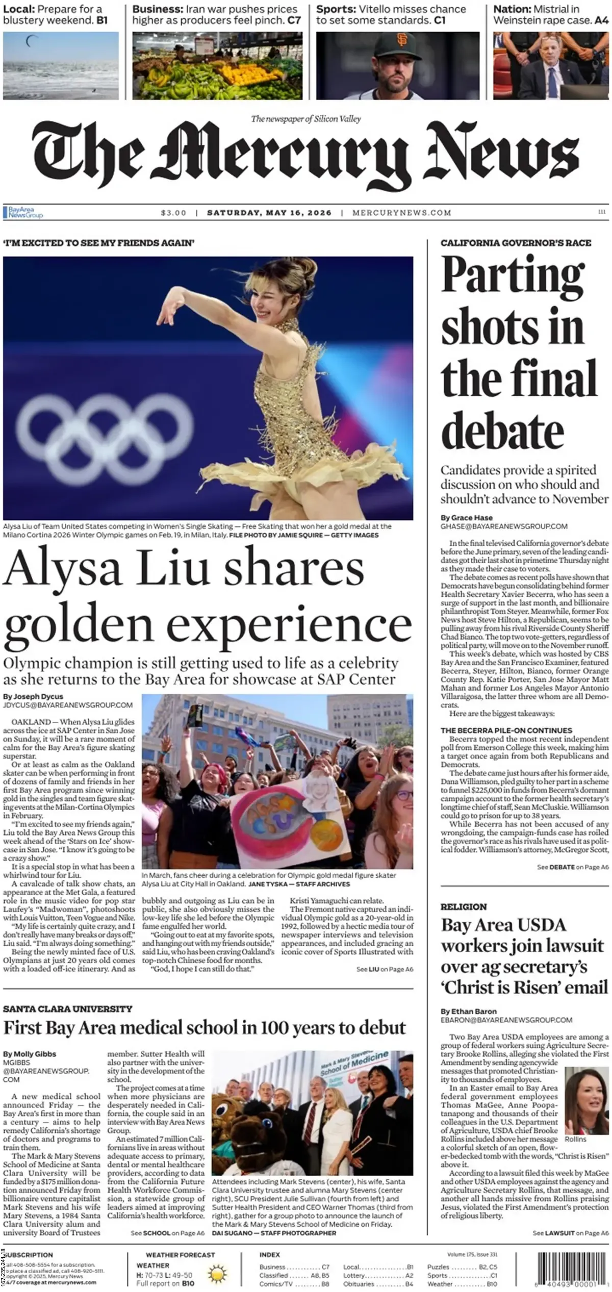 Cover The Mercury News 17/05/2026