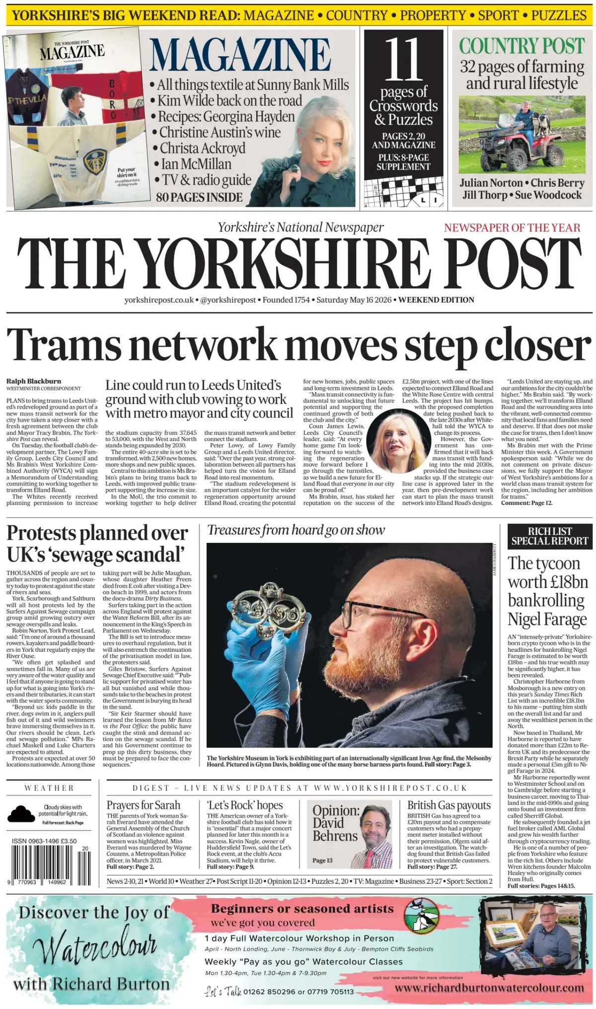 Front Page The Yorkshire Post 16/05/2026
