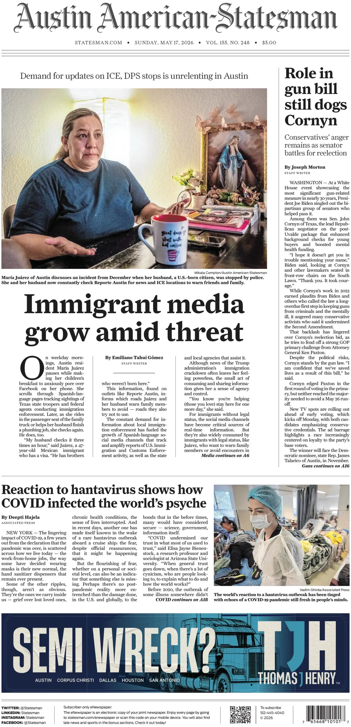 Cover Austin American-Statesman 17/05/2026