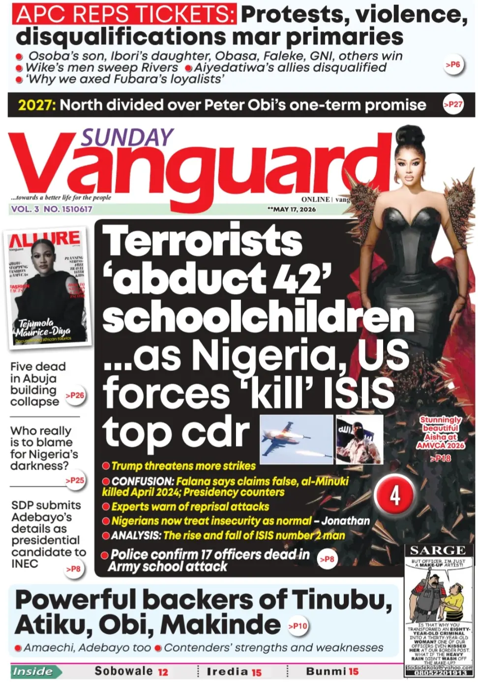 Front Page Vanguard 17/05/2026