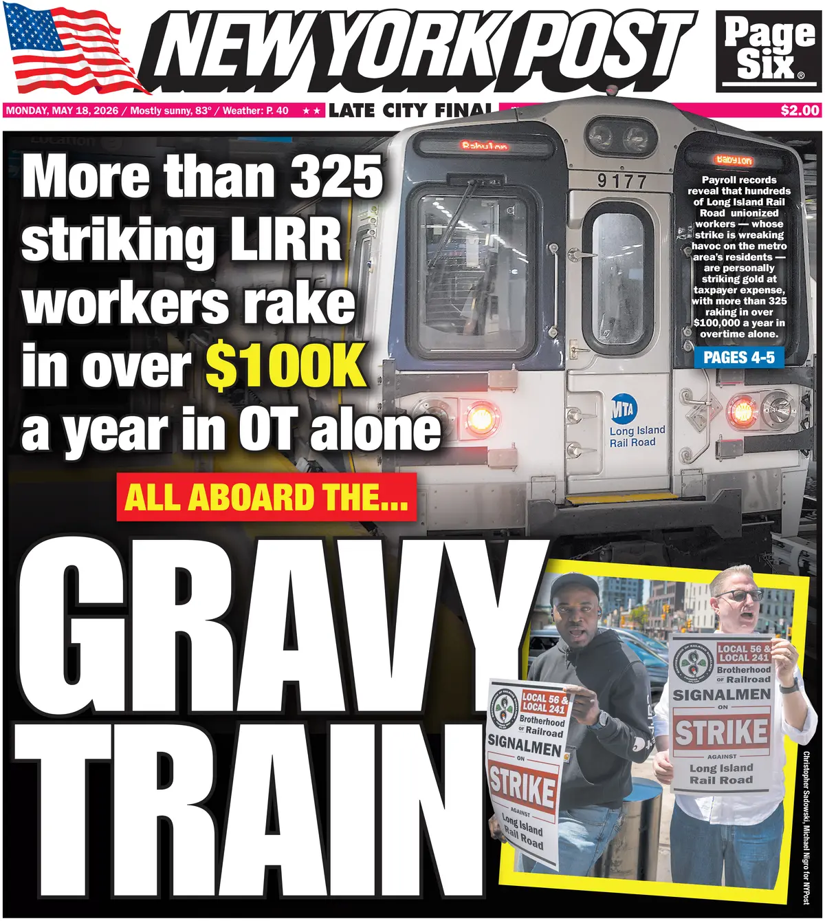 Cover New York Post 18/05/2026