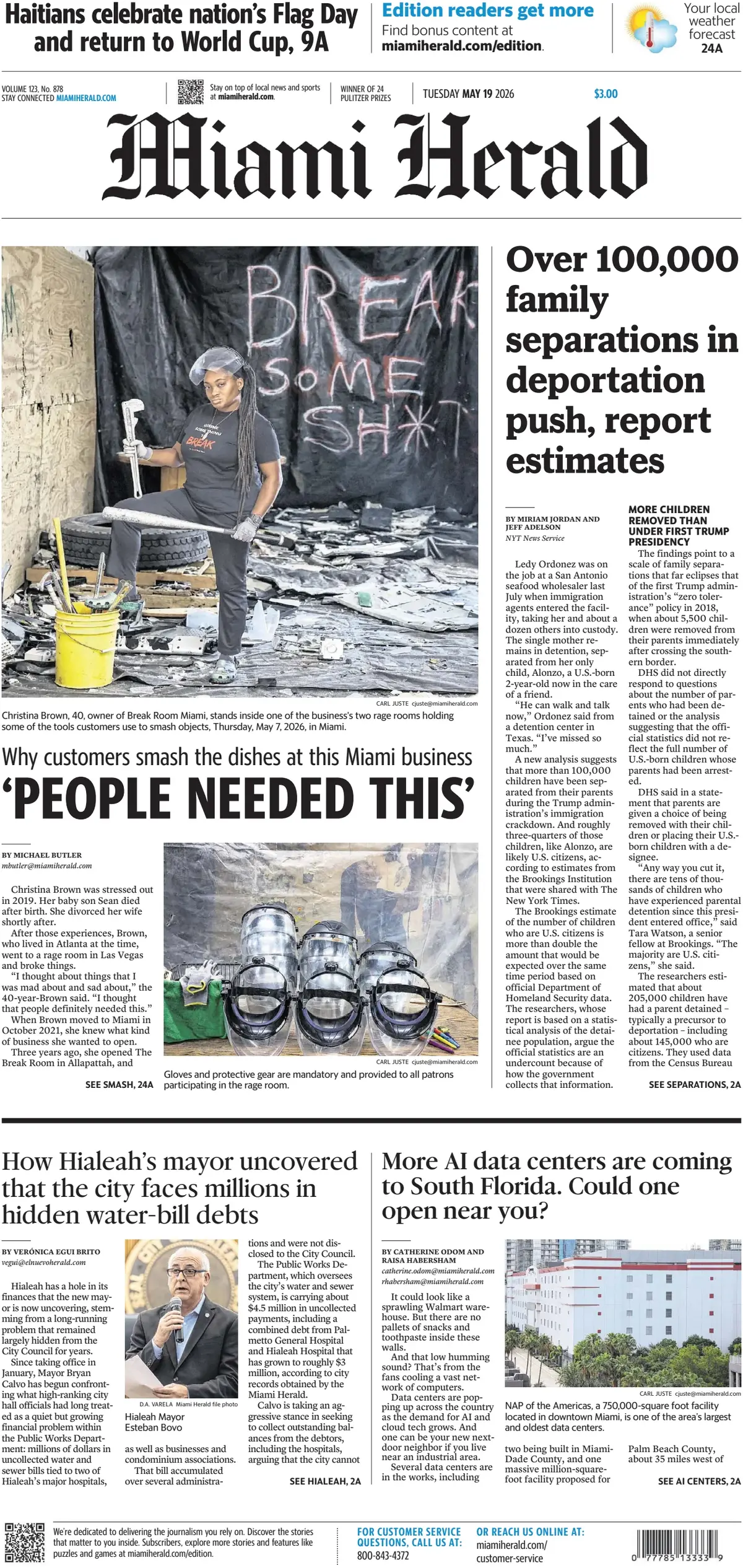 Cover Miami Herald 19/05/2026