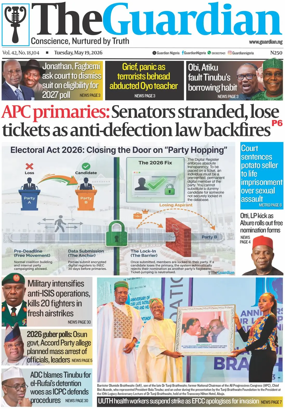 Front Page The Guardia (Nigeria) 19/05/2026