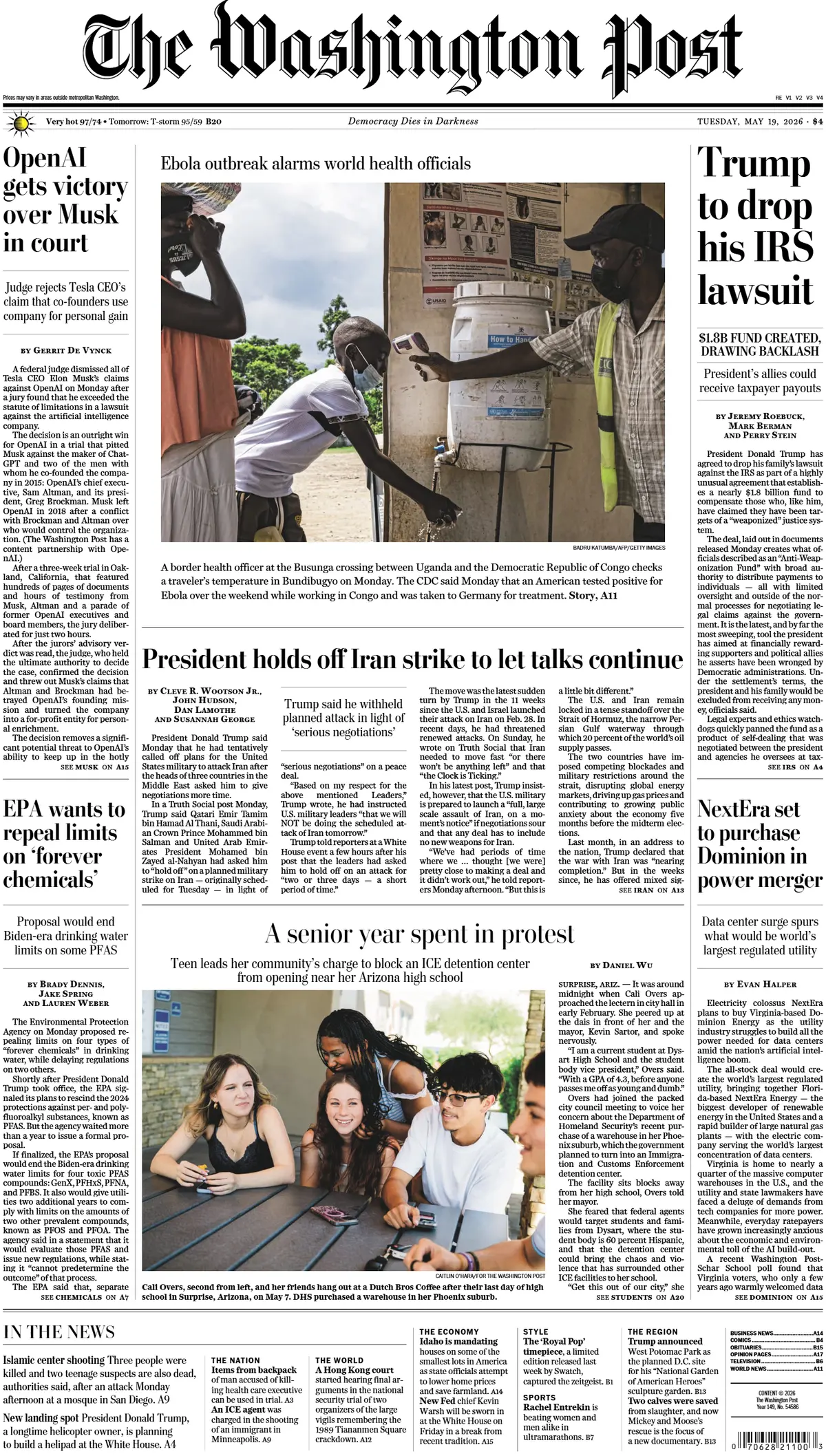 Cover The Washington Post 19/05/2026