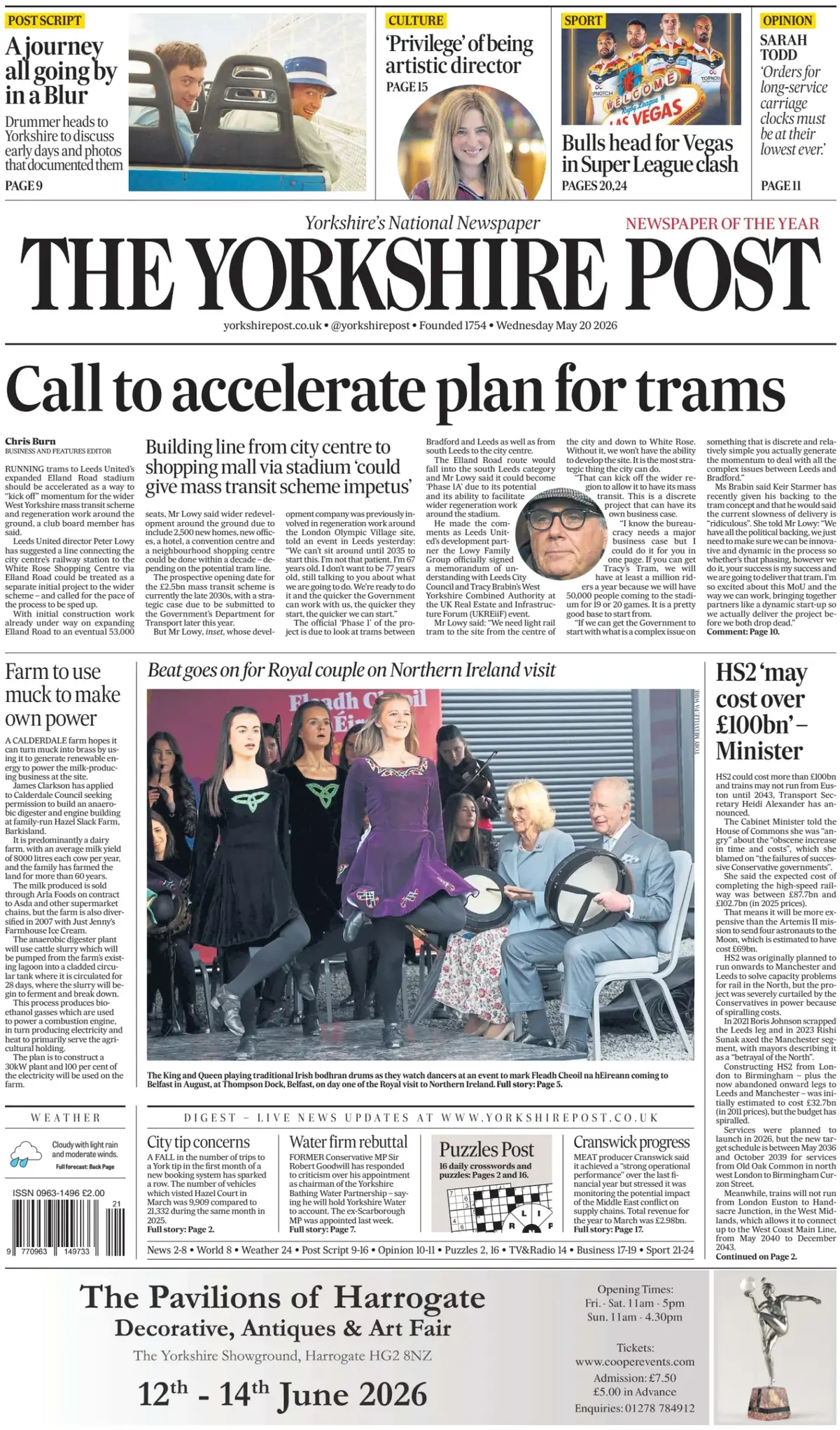 Front Page The Yorkshire Post 20/05/2026