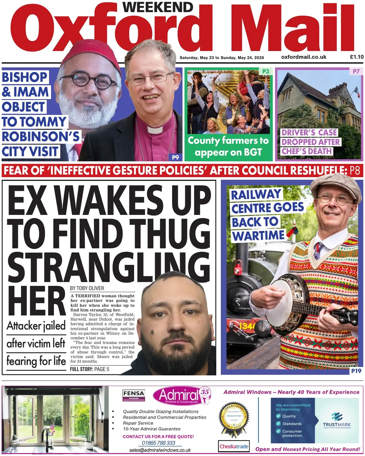 Front Page Oxford Mail 24/05/2026