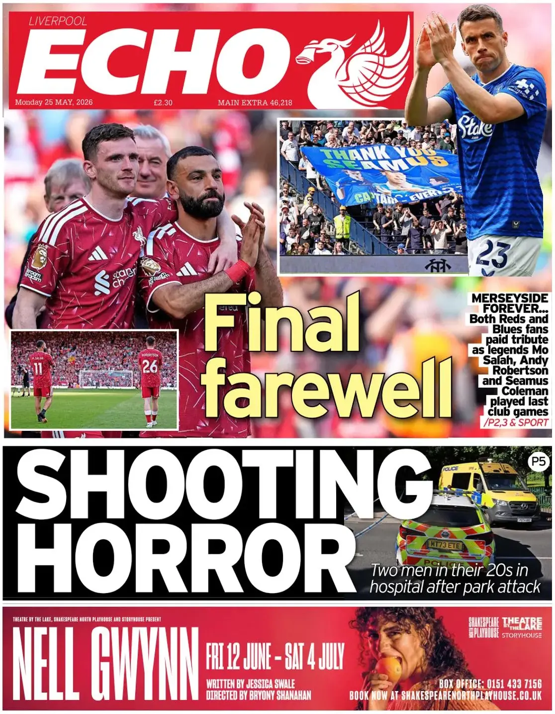 Front Page Liverpool Echo 25/05/2026