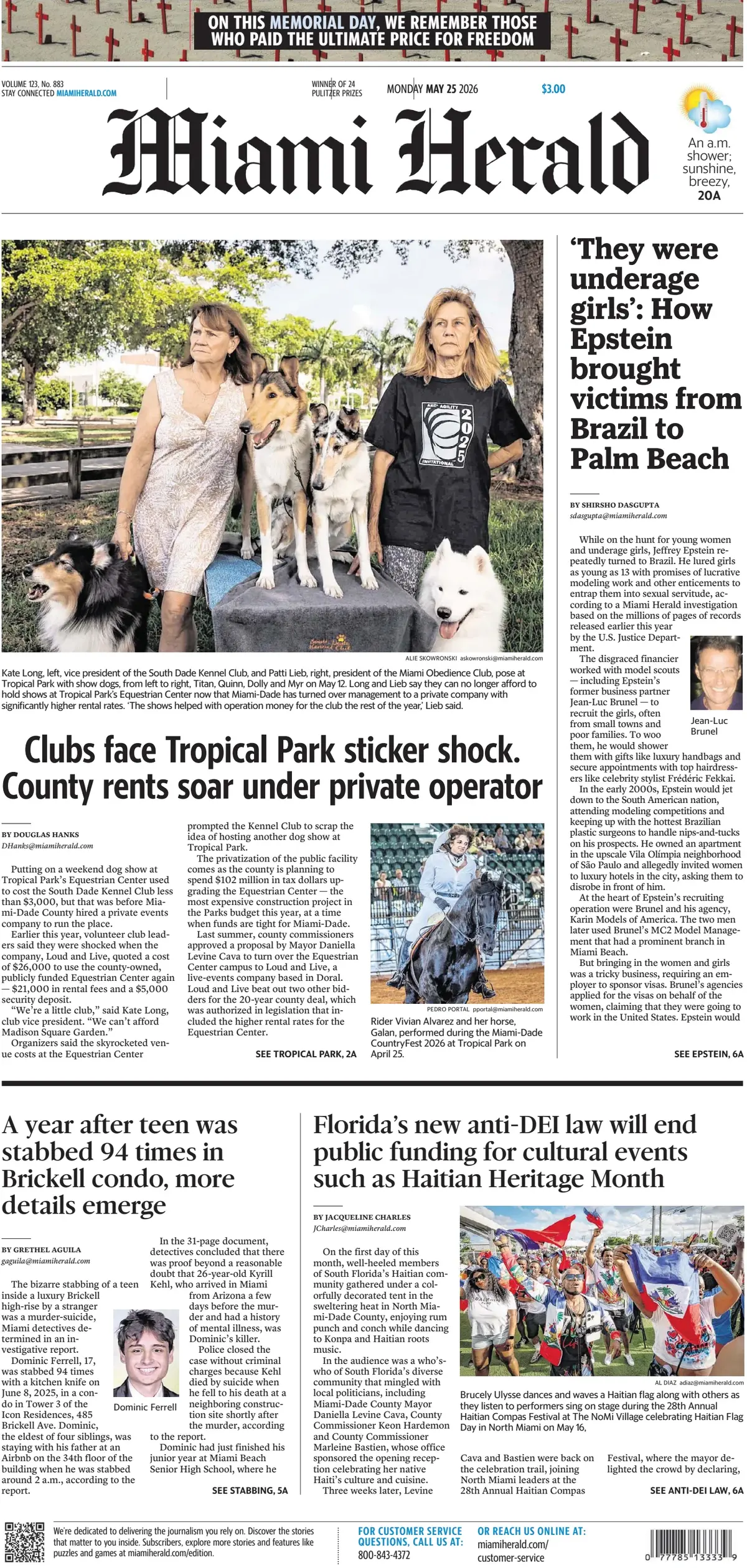 Cover Miami Herald 25/05/2026