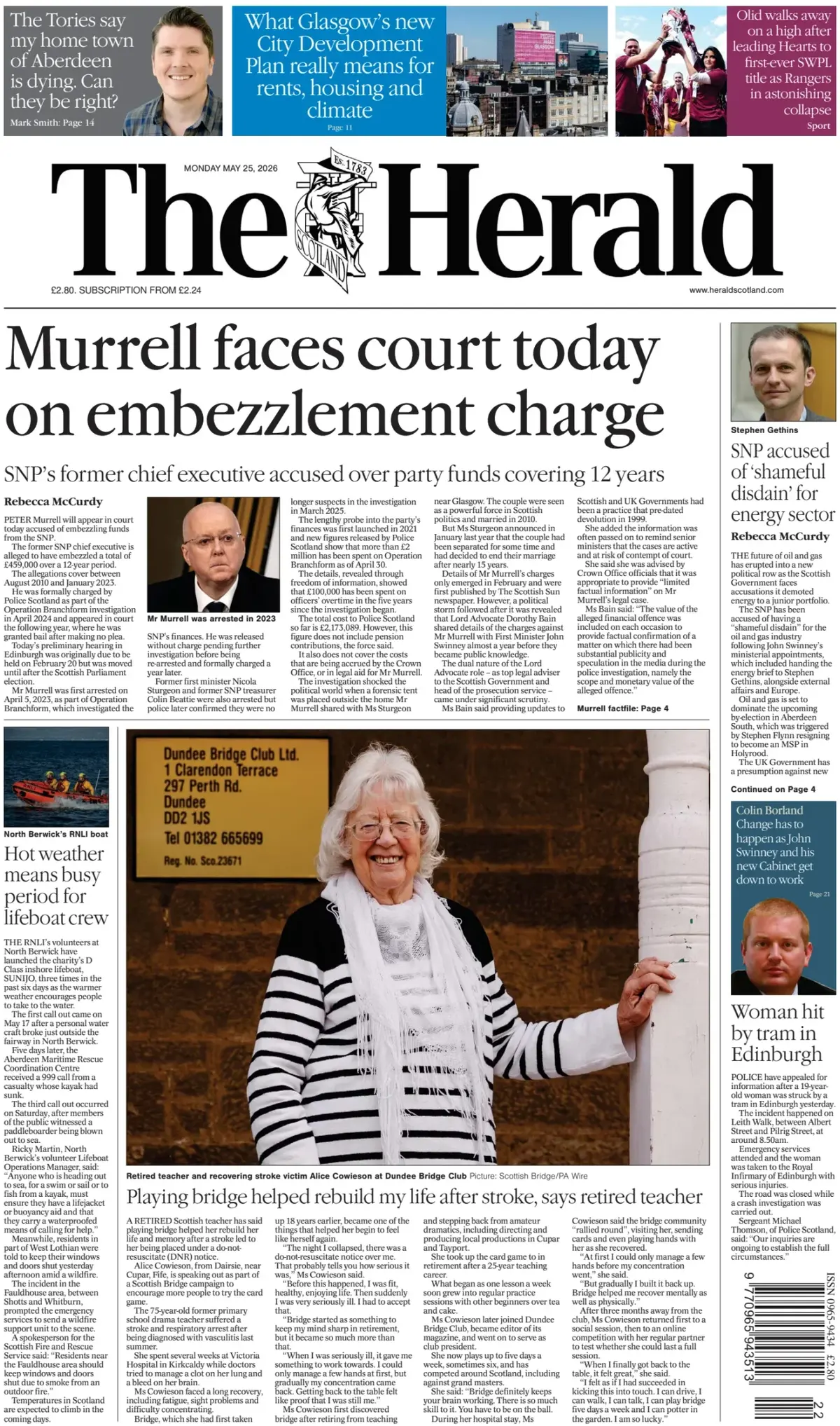 Front Page The Herald | Scotland 25/05/2026