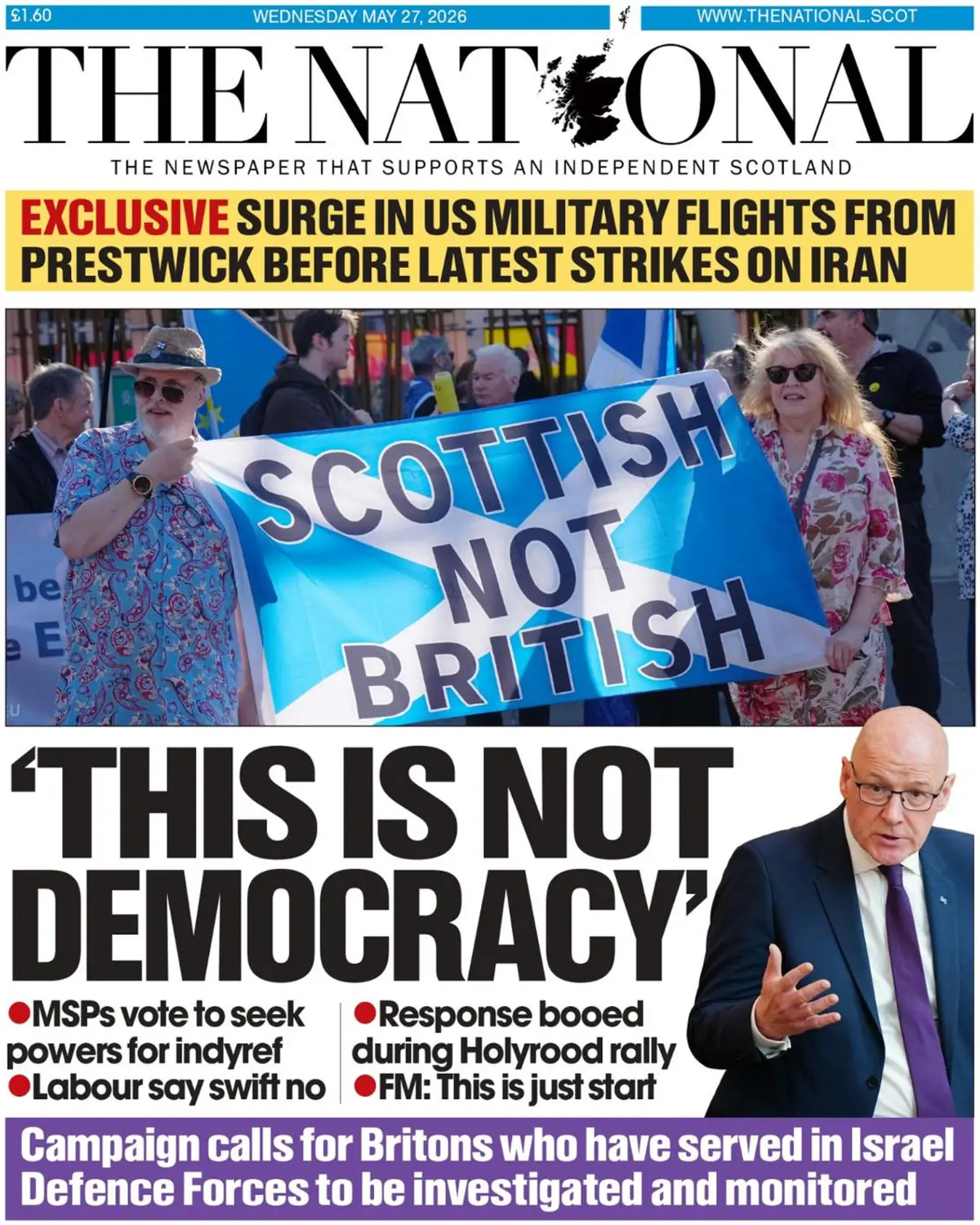 Front Page The National | Scotland 27/05/2026
