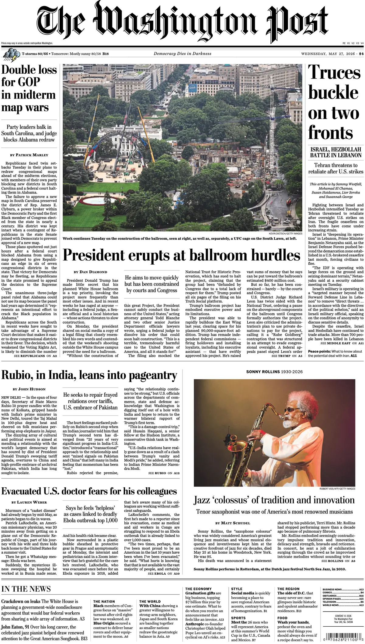 Cover The Washington Post 27/05/2026