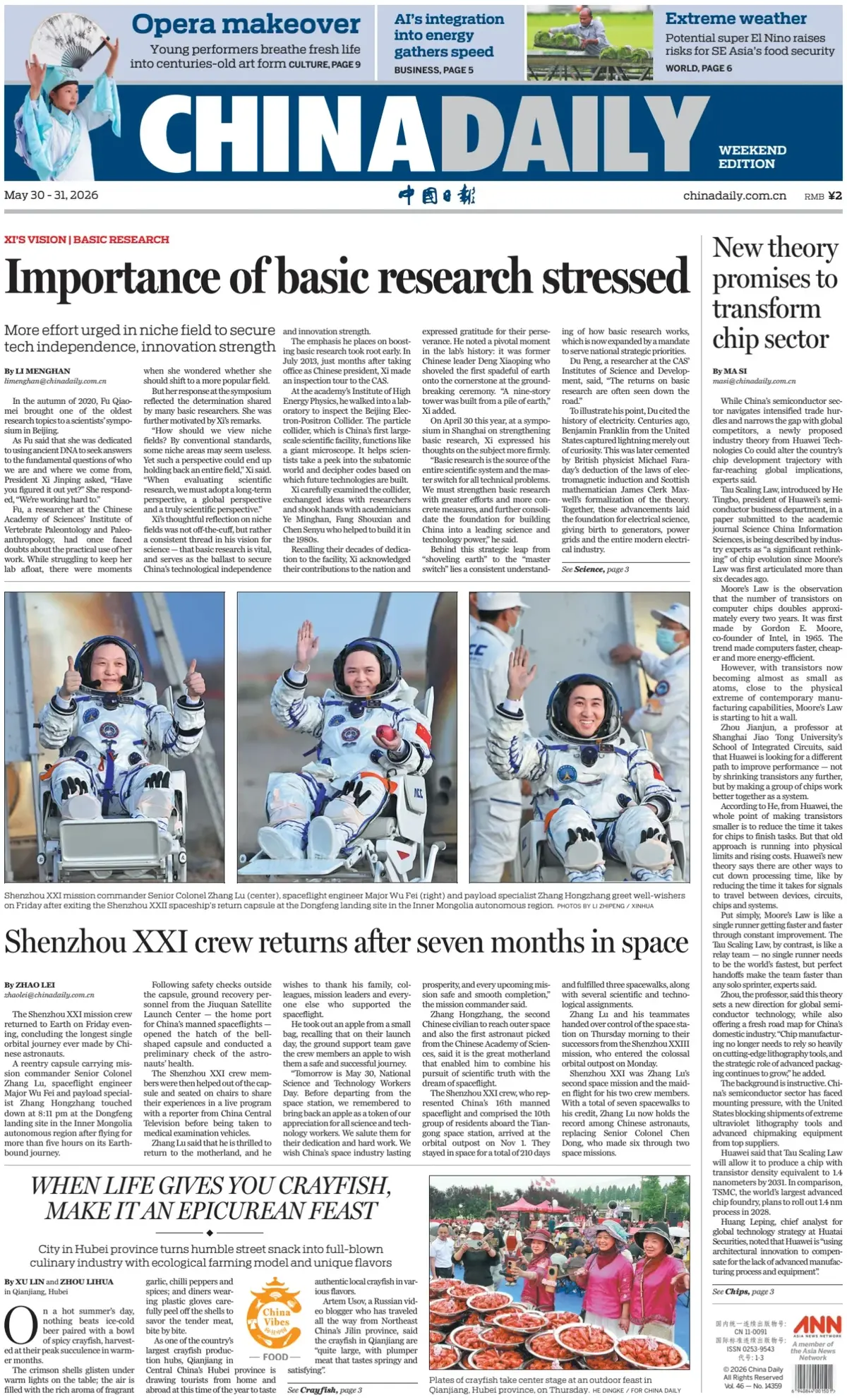 Cover China Daily 31/05/2026