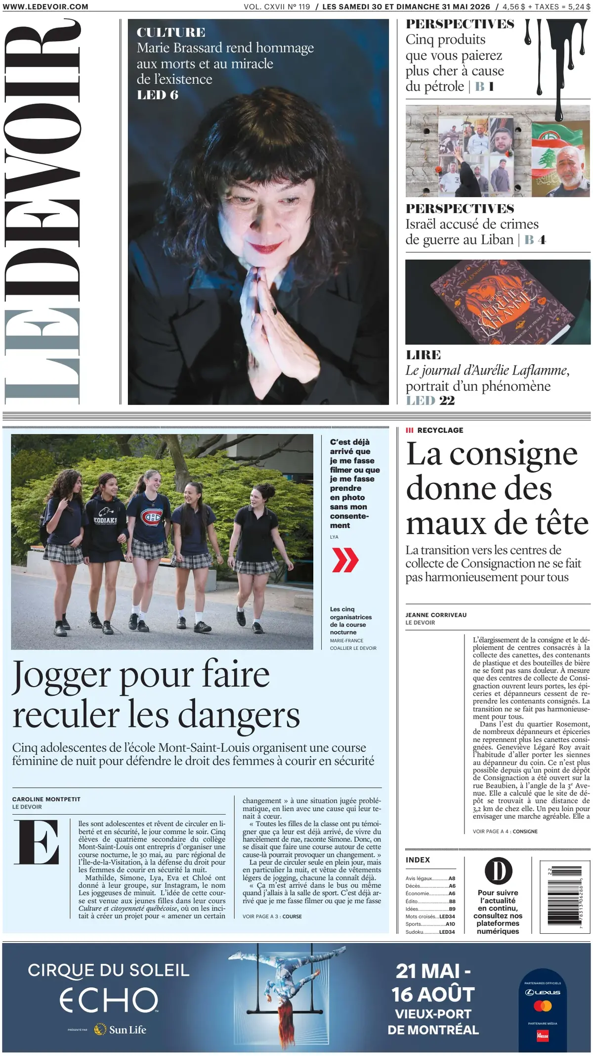 Cover Le Devoir 31/05/2026