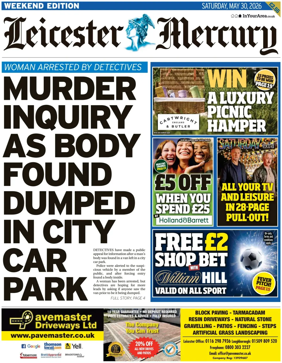Cover Leicester Mercury 30/05/2026