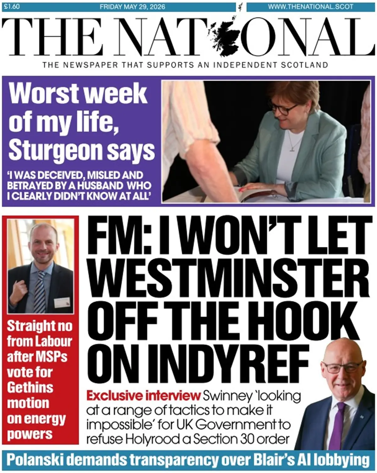 Cover The National | Scotland 30/05/2026