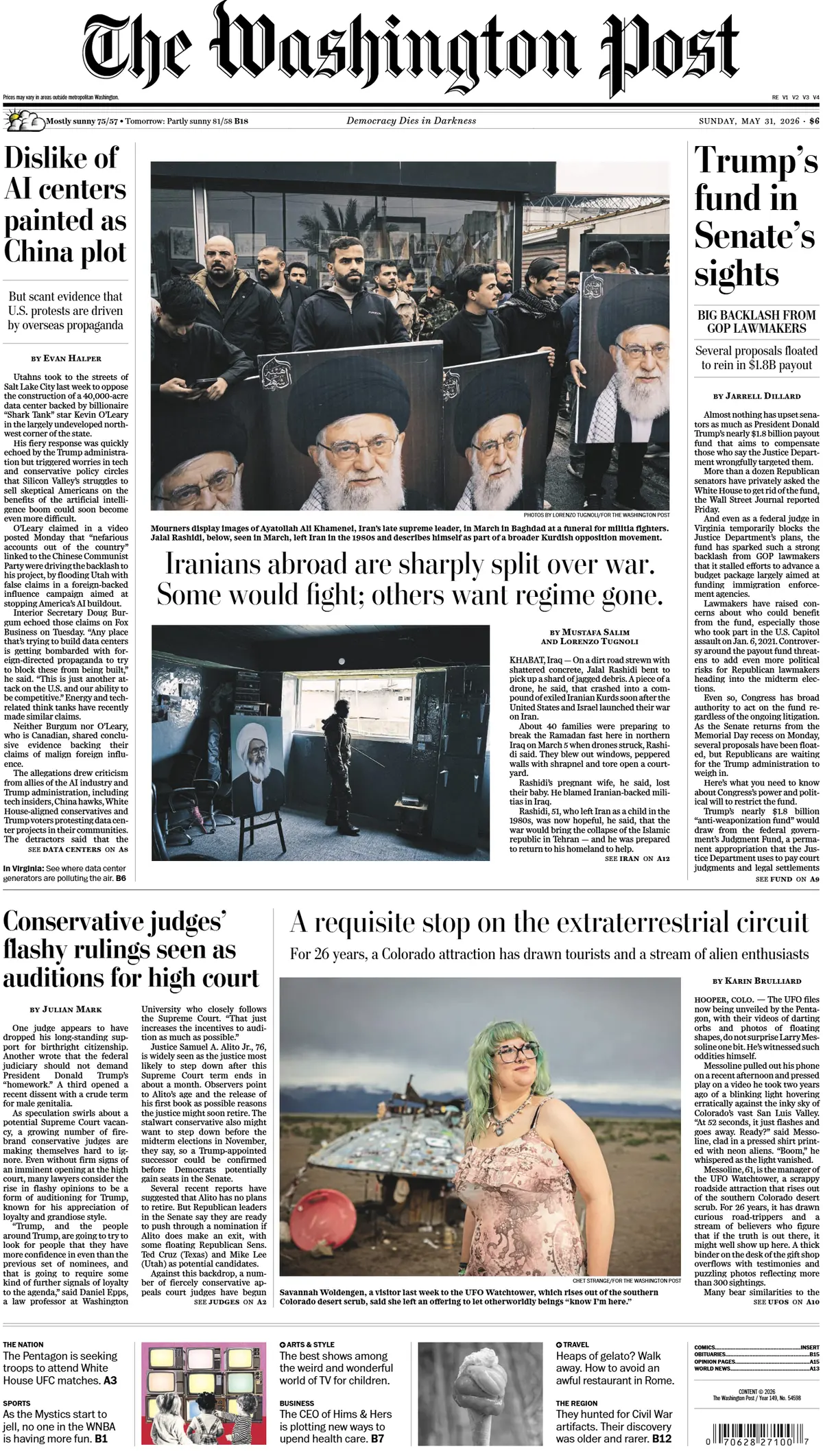 Cover The Washington Post 31/05/2026