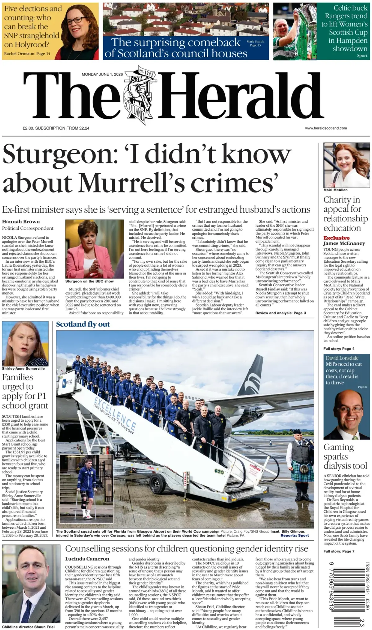 Cover The Herald | Scotland 01/06/2026