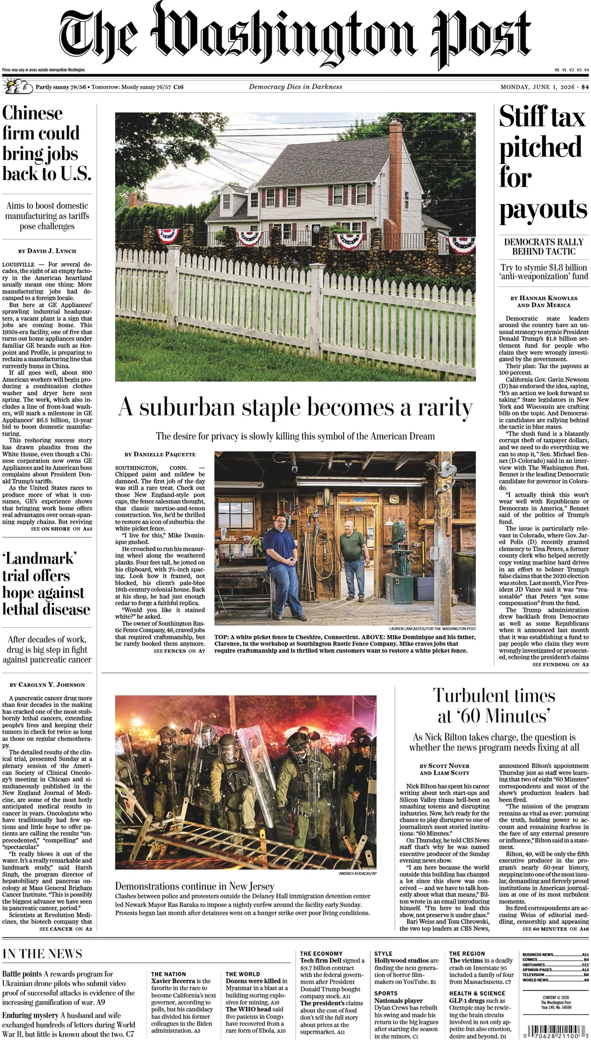 Cover The Washington Post 01/06/2026