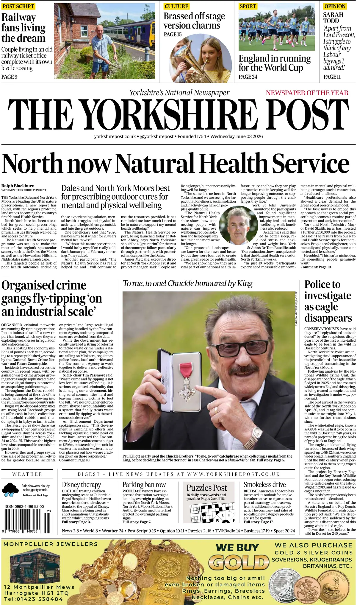 Cover The Yorkshire Post 03/06/2026