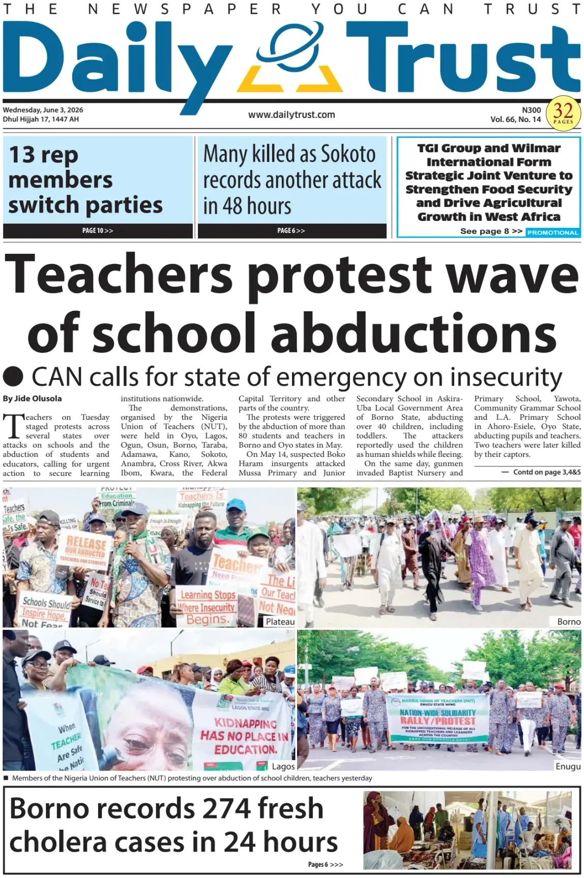 Cover Daily Trust 03/06/2026