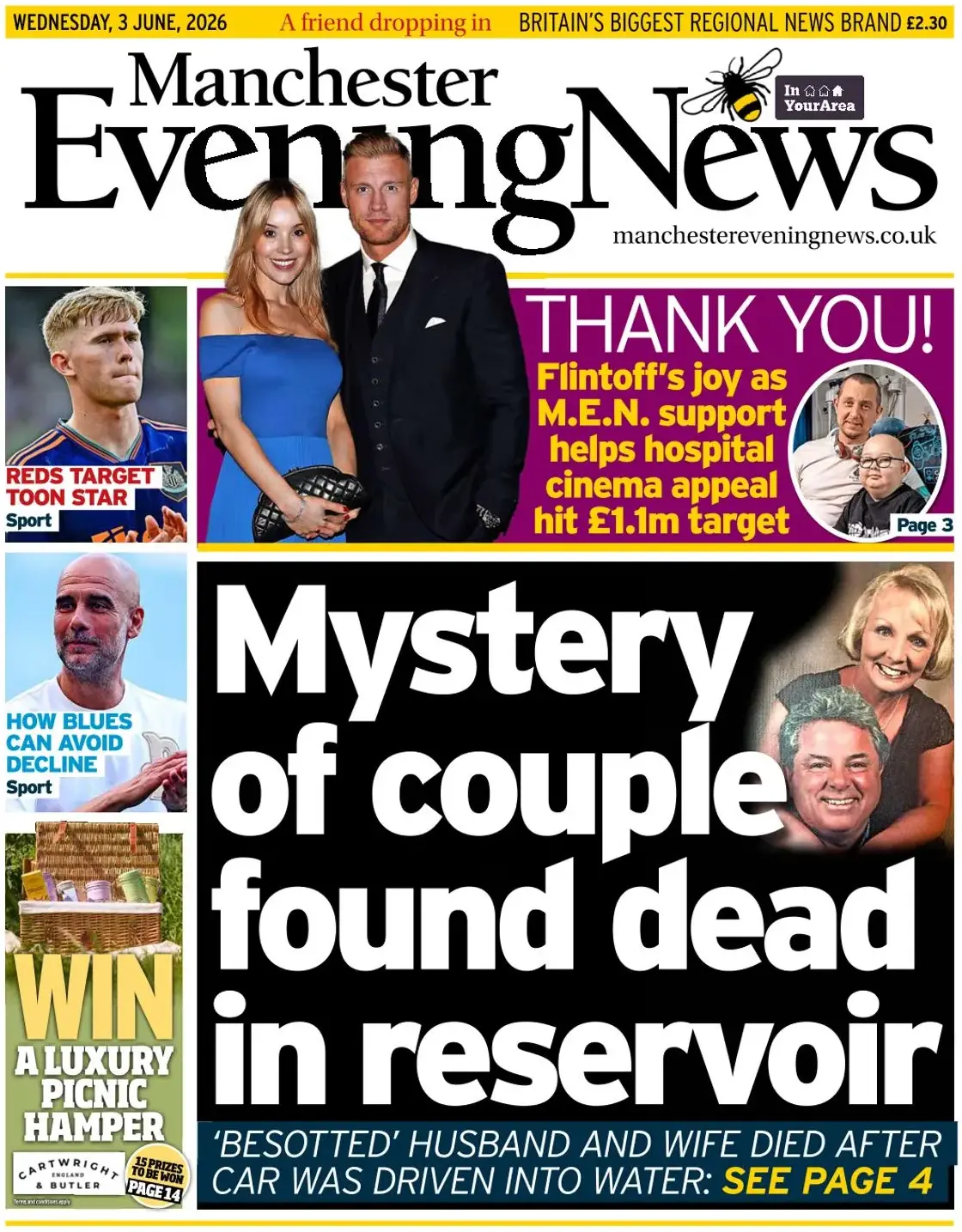 Cover Manchester Evening News 03/06/2026