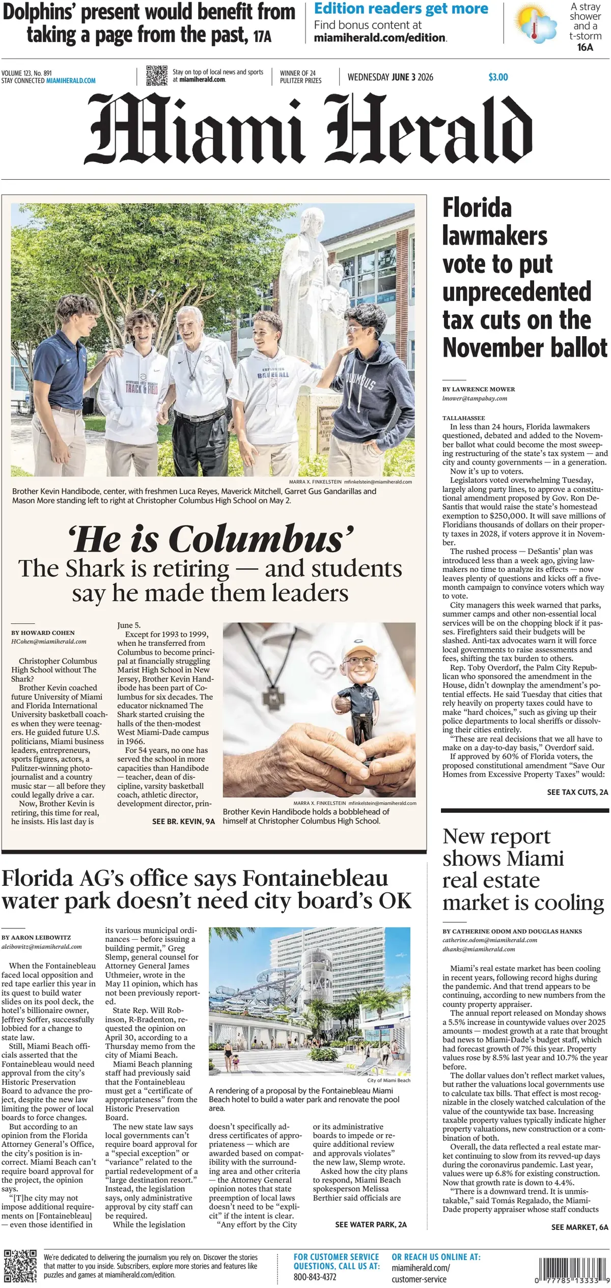 Cover Miami Herald 03/06/2026