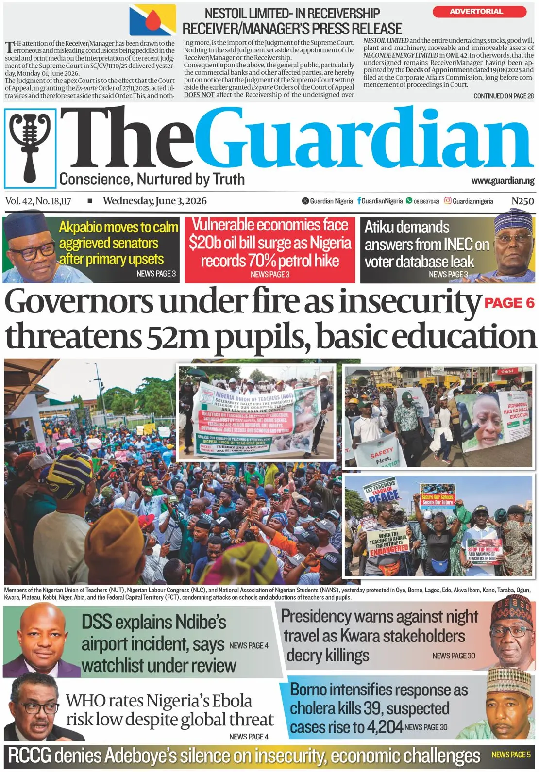 Cover The Guardian (Nigeria) 03/06/2026