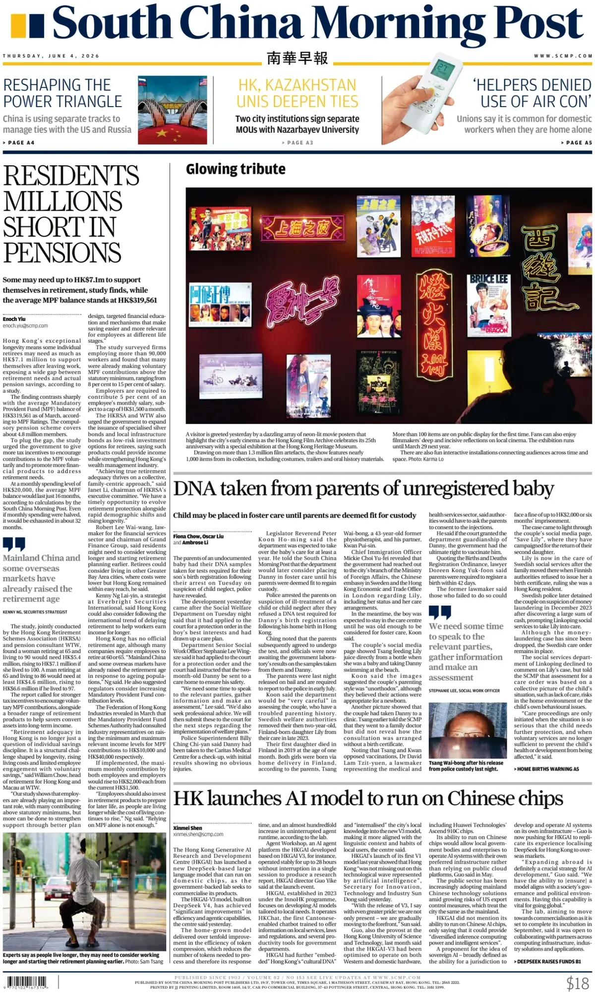 Cover South China Morning Post 04/06/2026