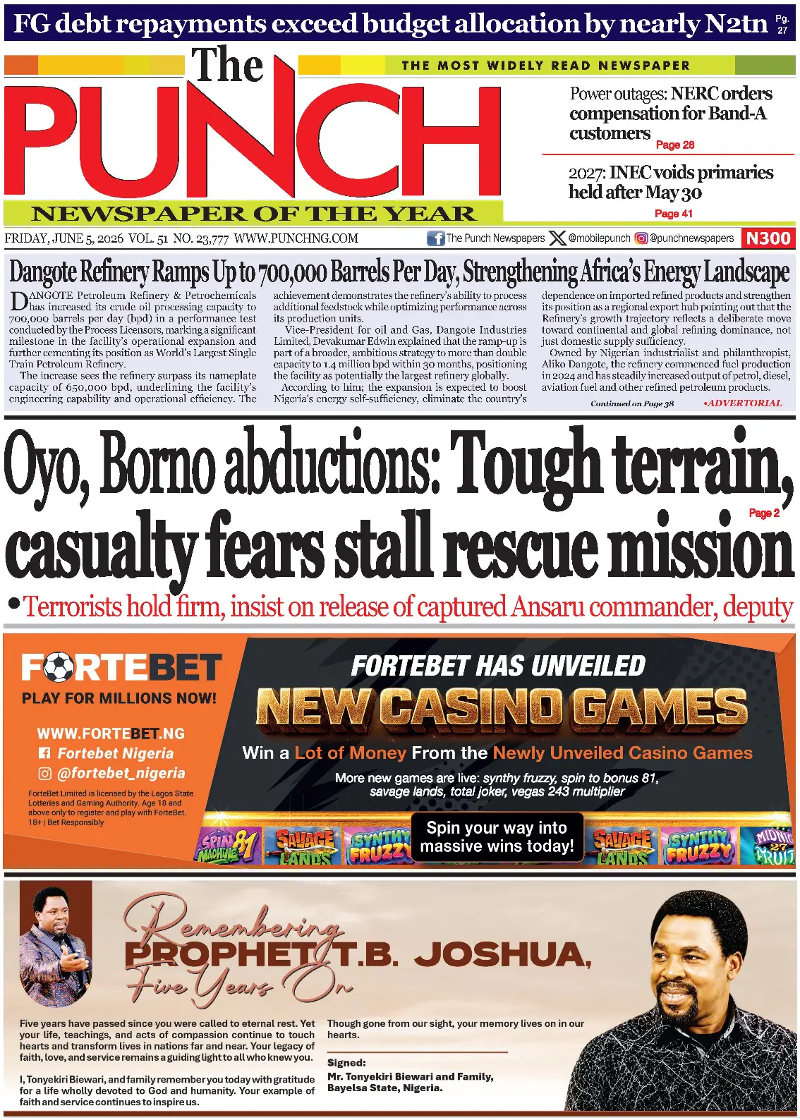 Cover The Punch 05/06/2026