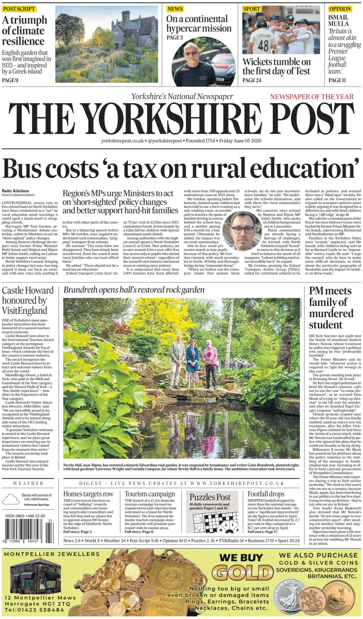 Cover The Yorkshire Post 05/06/2026