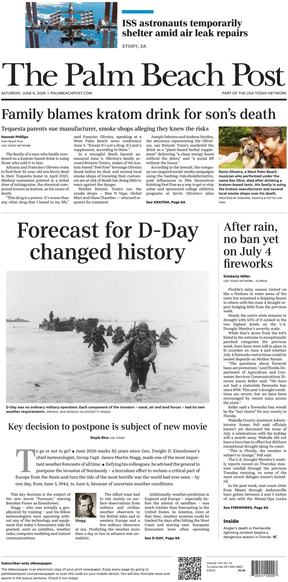 Cover The Palm Beach Post 06/06/2026
