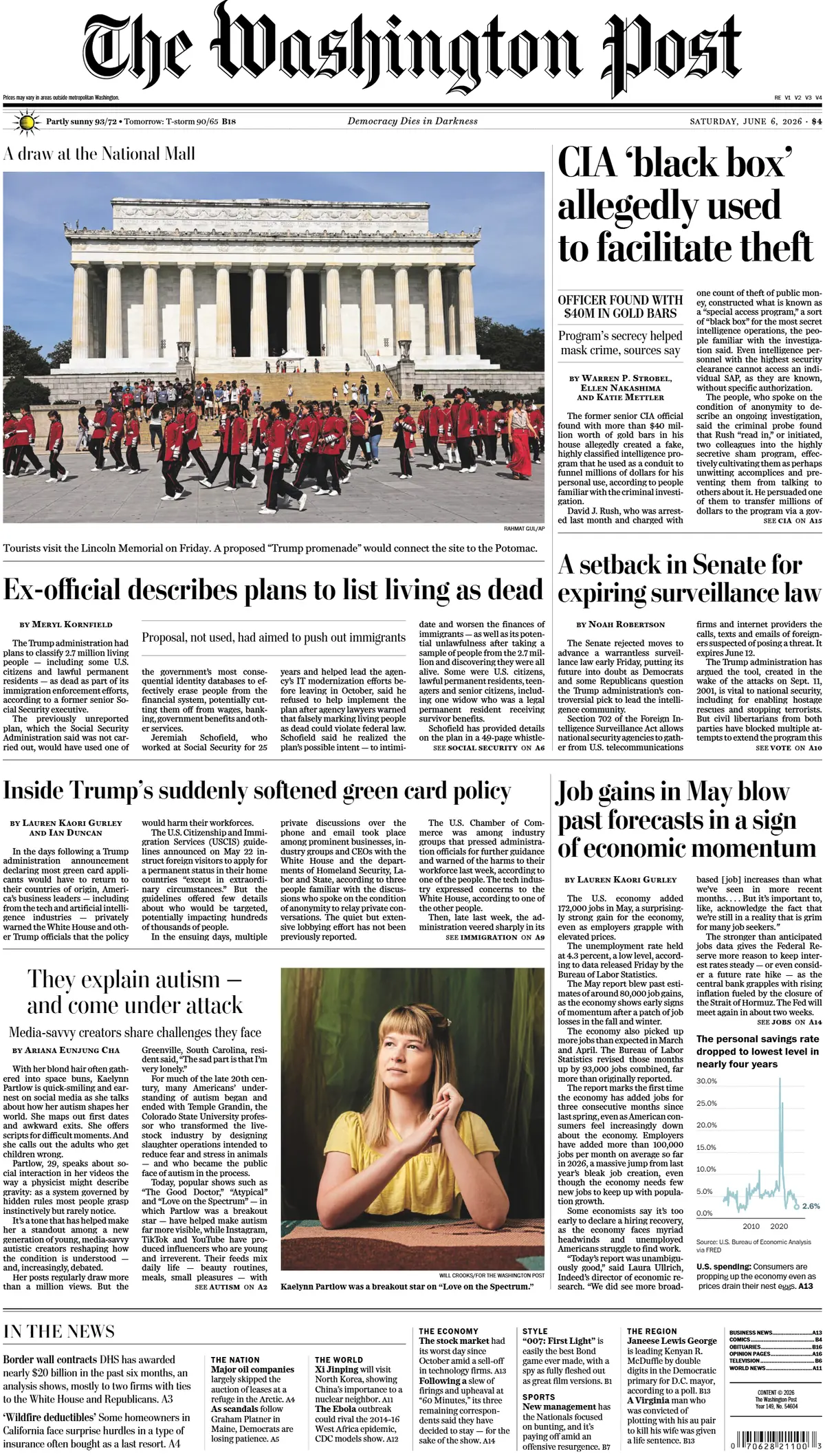 Cover The Washington Post 06/06/2026