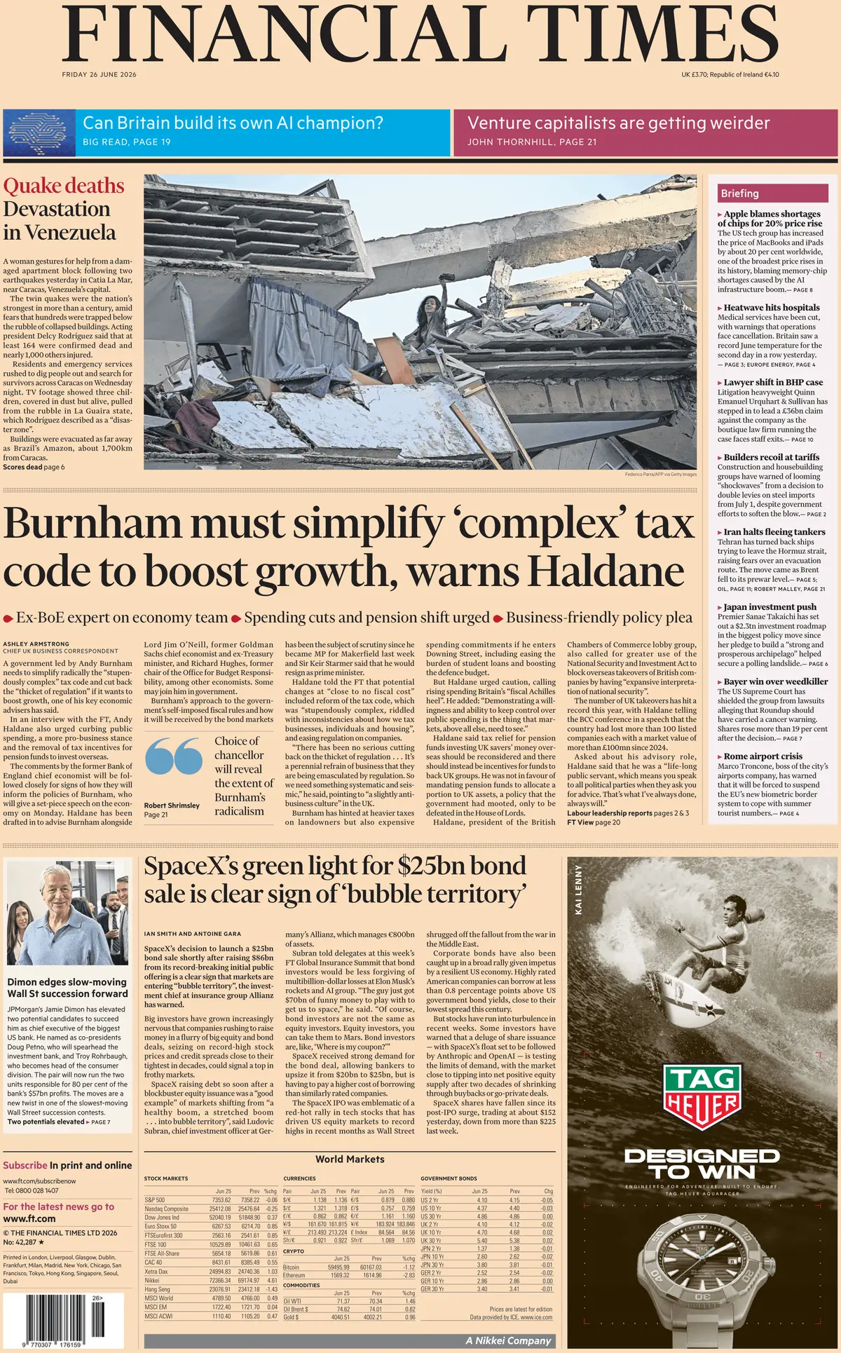 Cover Financial Times 26/06/2026
