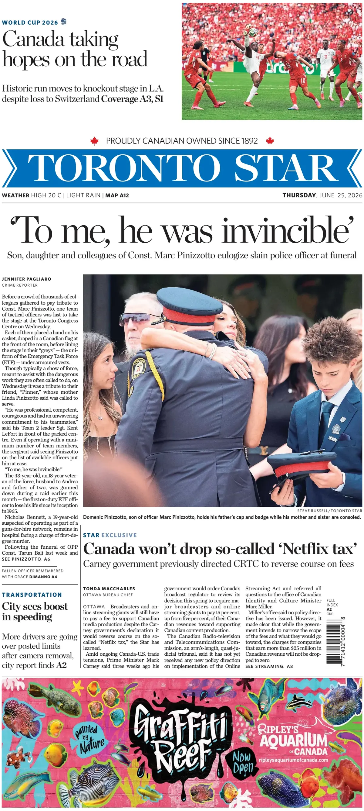 Cover Toronto Star 25/06/2026