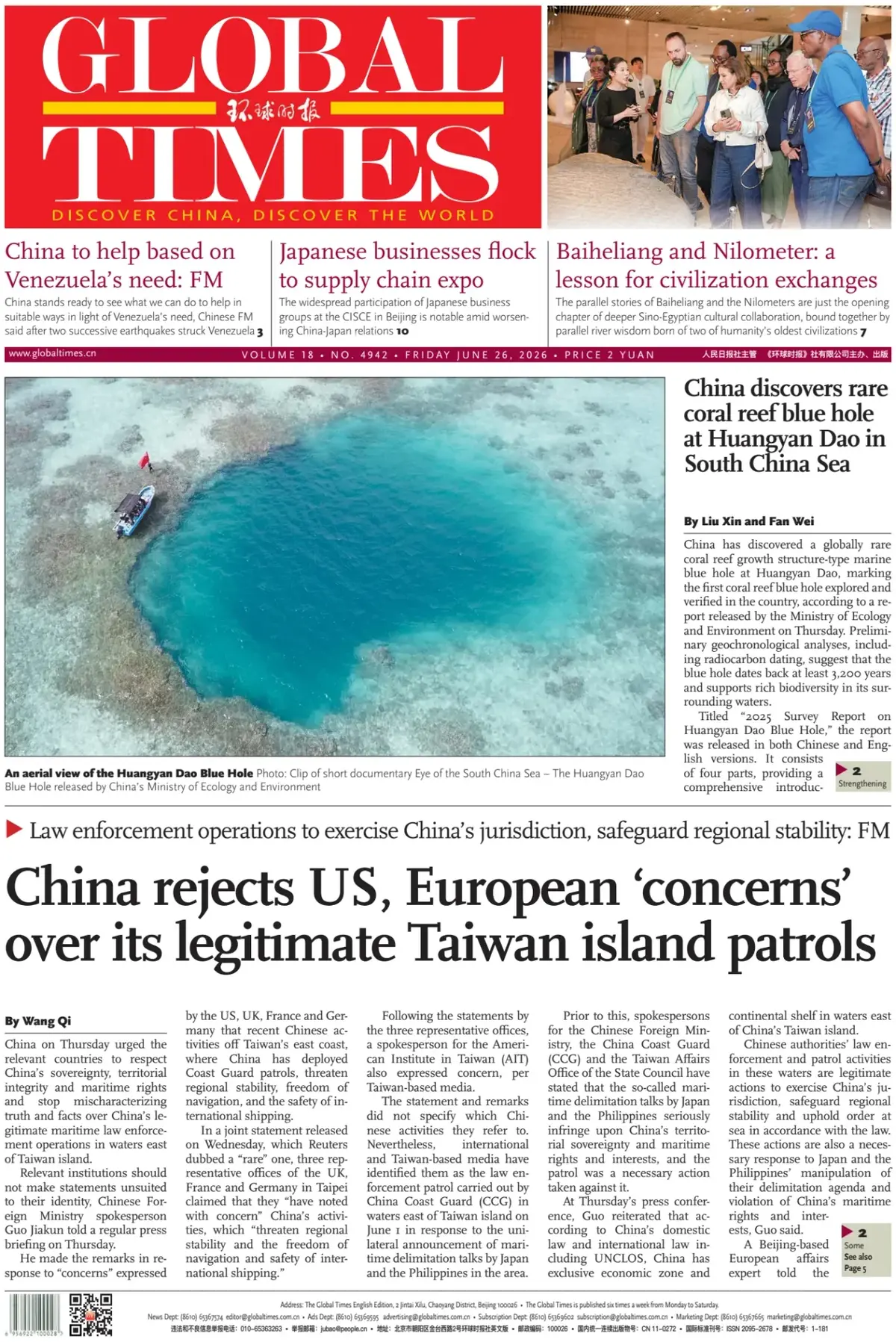 Cover Global Times 26/06/2026