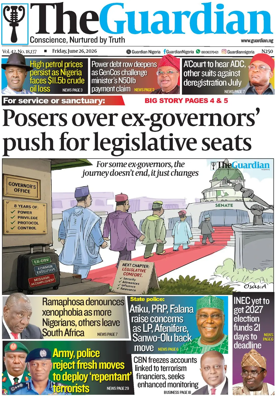 Cover The Guardian (Nigeria) 26/06/2026