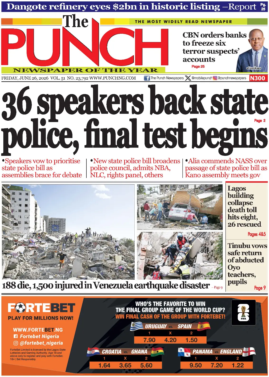 Cover The Punch 26/06/2026