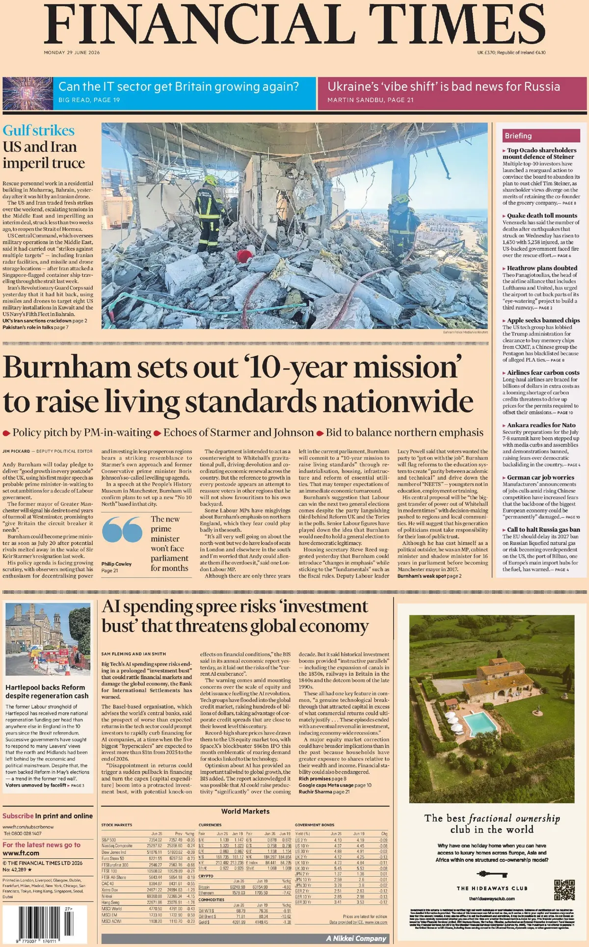 Cover Financial Times 29/06/2026