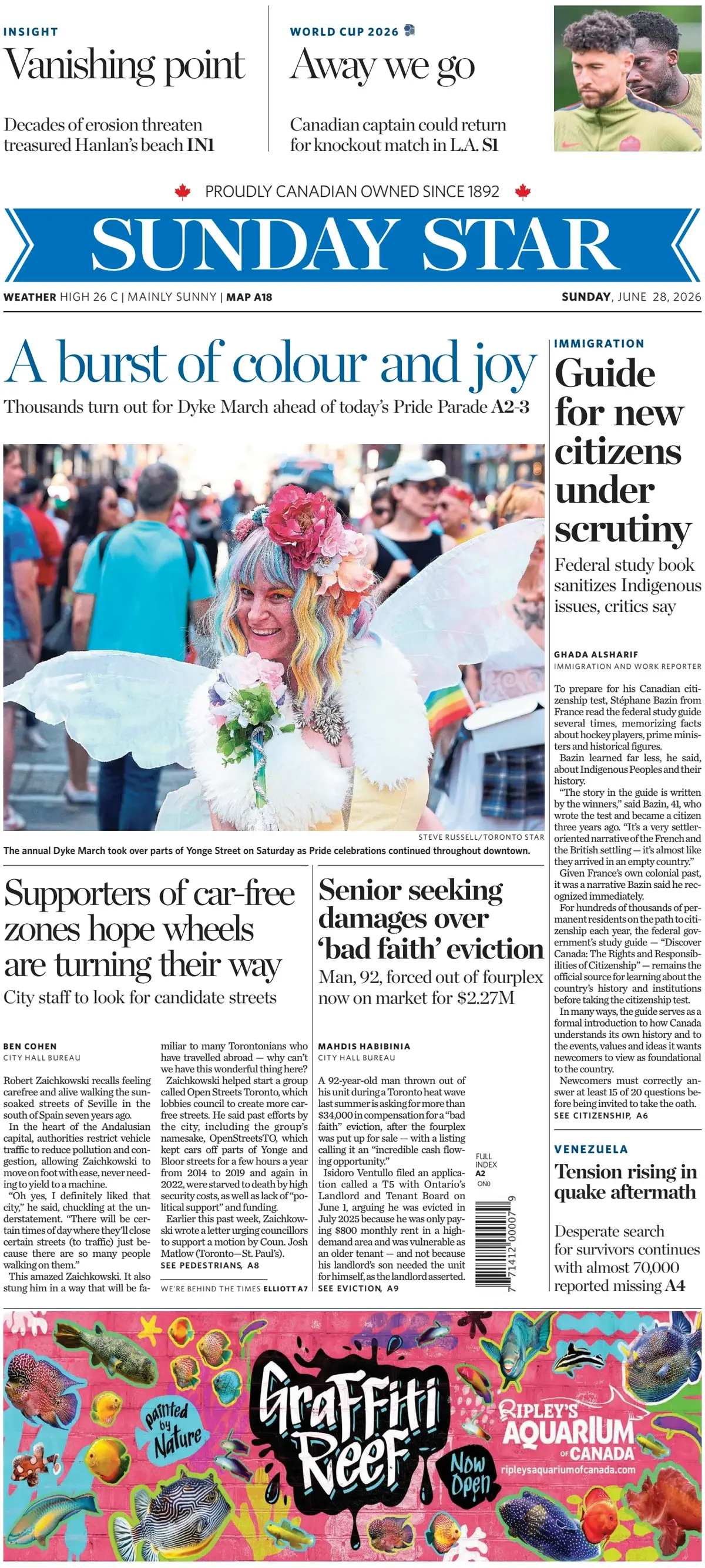 Cover Toronto Star 28/06/2026