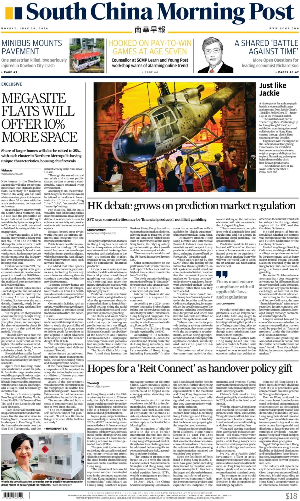 Cover South China Morning Post 29/06/2026