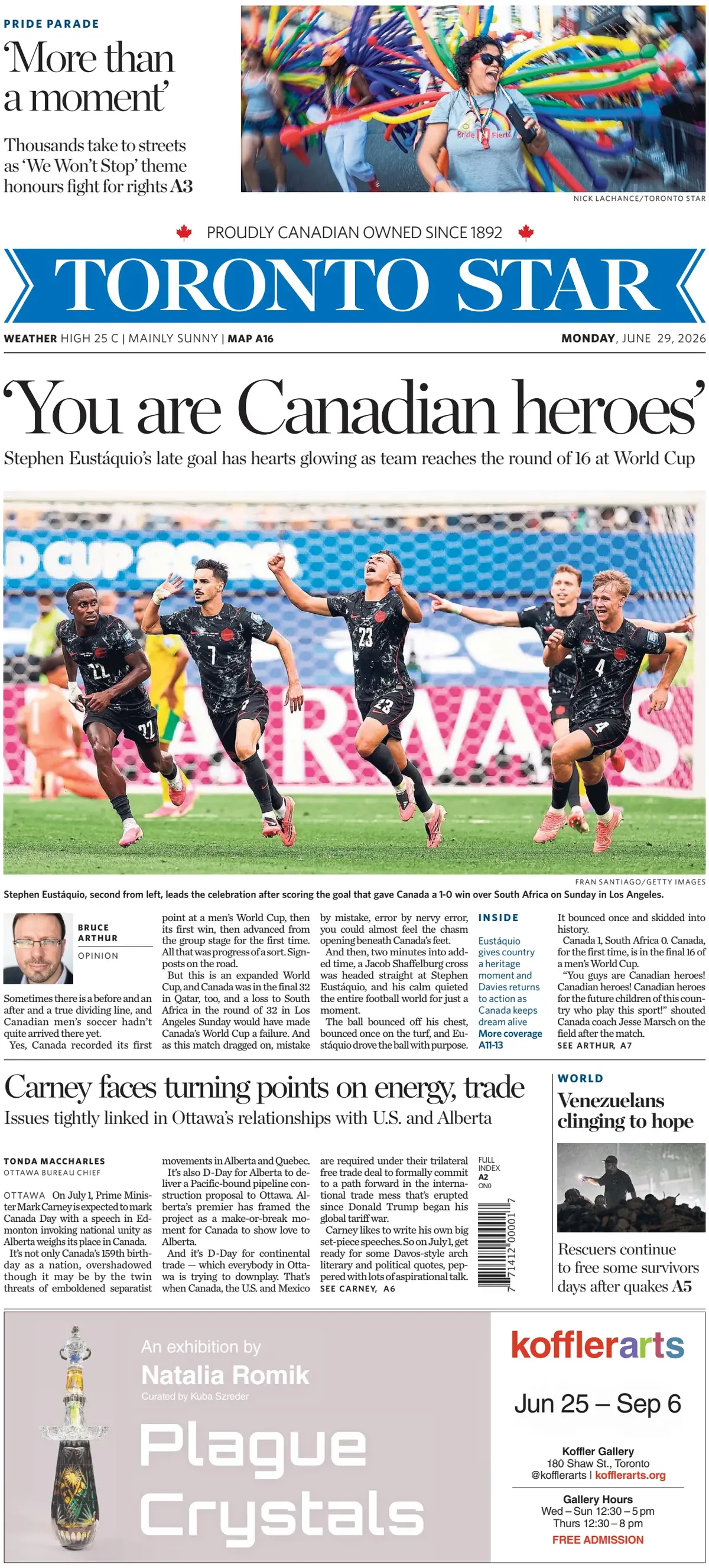 Cover Toronto Star 29/06/2026