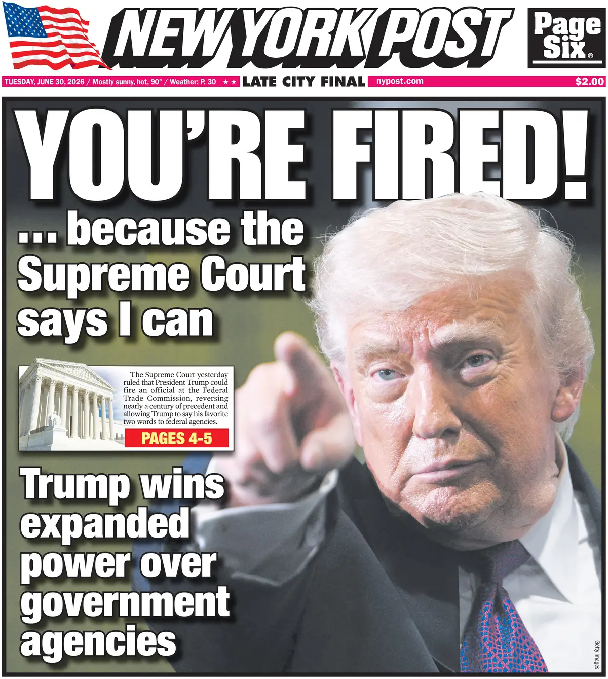 Cover New York Post 30/06/2026